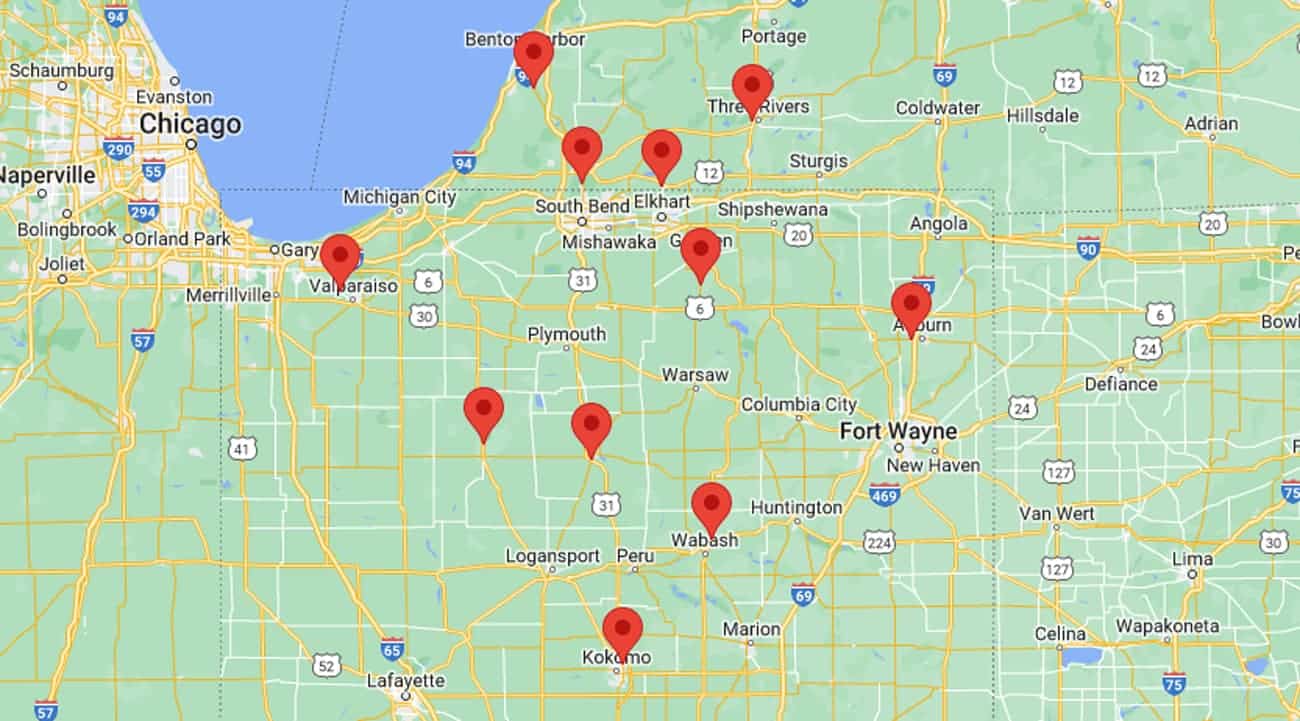 Map of Sunrise Structures dealer locations