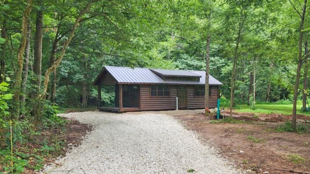 Cabin in backwoods retreat.